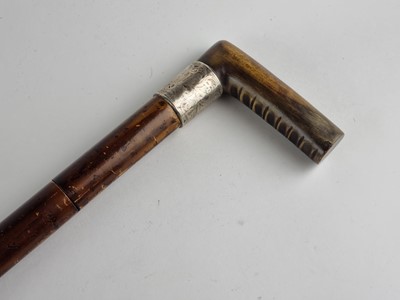 Lot Victorian silver-collared sword cane