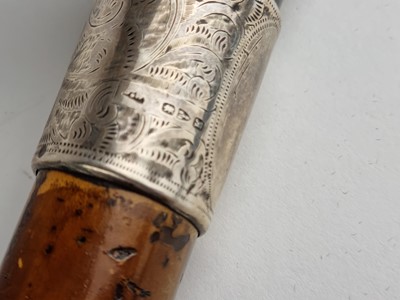 Lot Victorian silver-collared sword cane