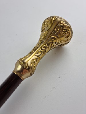 Lot Victorian gentleman's sword with gilt metal pommel and collar