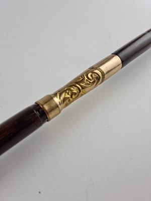 Lot Victorian gentleman's sword with gilt metal pommel and collar
