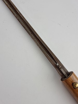 Lot Malacca sword cane with London silver top, hallmarked 1912