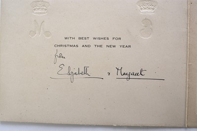 Lot 1068 - PRINCESS ELIZABETH & PRINCESS MARGARET.  Signed Christmas card for 1946