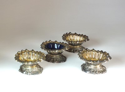 Lot 26 - A set of four George IV silver salts