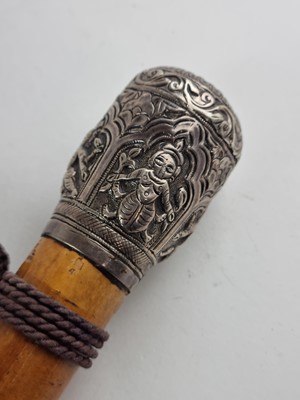 Lot Early 20th-century gentleman's malacca walking cane with Indian-style pommel