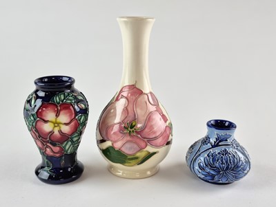Lot Three small Moorcroft vases