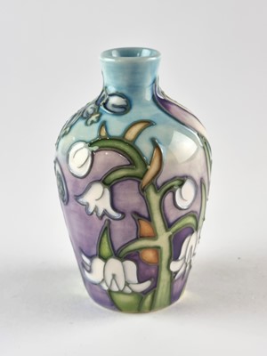 Lot A miniature Moorcroft vase decorated with snowdrops