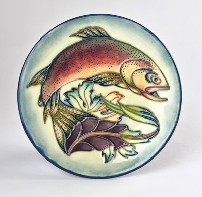 Lot A small Moorcroft 'Trout' plate