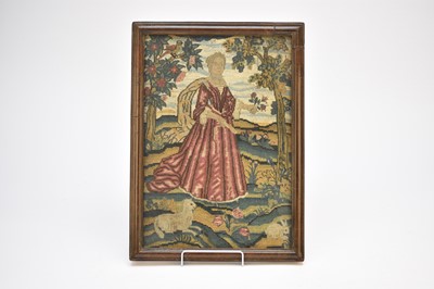 Lot 365 - A 17th/18th century needlework panel