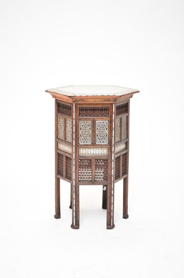 Lot 273 - A good 19th century Persian, hexagonal khatamkari occasional table