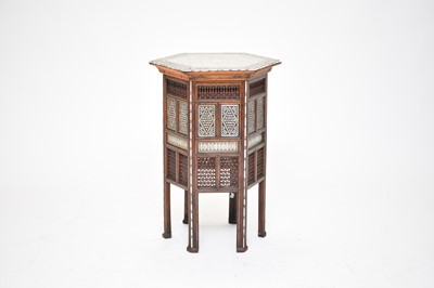 Lot 273 - A good 19th century Persian, hexagonal khatamkari occasional table
