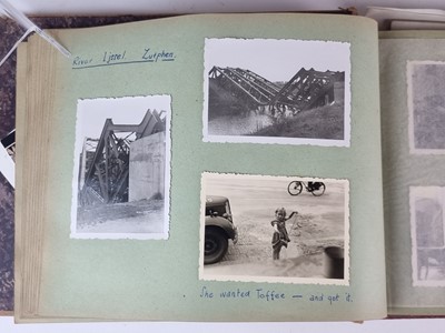 Lot WW2 Engineer Battalion 21st Army group photo album and an Adolf Hitler picture card book