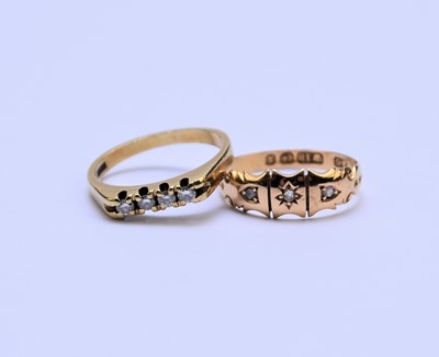 Lot 82 - Two 18ct gold diamond rings