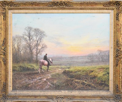 Lot 232 - Tony Sheath (British, 1946 - ) 'Returning Home', oil, 41 x 51cm