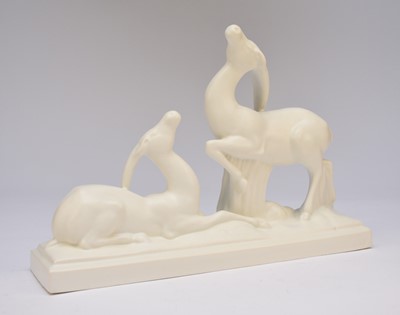 Lot 286 - French Art Deco model of two antelope