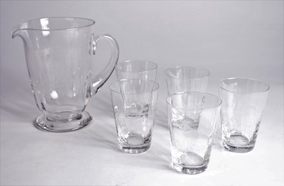 Lot 188 - A glass lemonade set engraved by Alice Barnwell