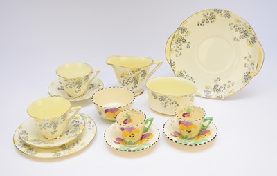 Lot 212 - A Royal Doulton 'Carnival' tea set and a Burleigh Ware 'Zenith' part tea service