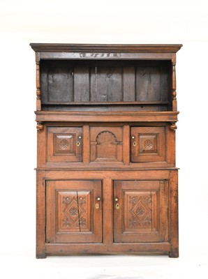 Lot 386 - A 17th/18th Century and later oak tridarn