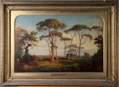 Lot 259 - Thomas Dessoulavy (British, 1800/01-1869), 'Rome', oil, 41.5 x 63.5cm