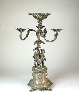 Lot 38 - A 19th century silver plated table centrepiece