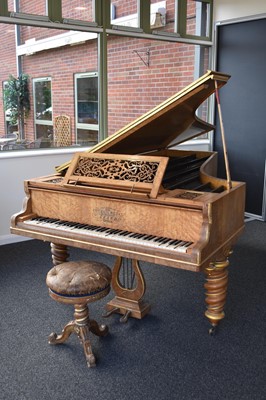 Lot 316 - A 19th century gilded, maple piano, by Erard, number 3424