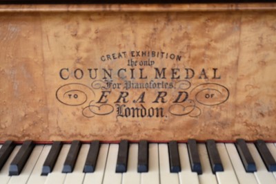 Lot 316 - A 19th century gilded, maple piano, by Erard, number 3424