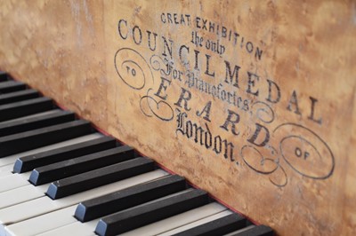 Lot 316 - A 19th century gilded, maple piano, by Erard, number 3424