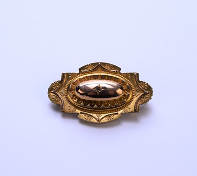 Lot 58 - A late Victorian yellow metal diamond chip set brooch