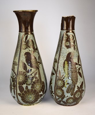 Lot 193 - C.H Brannum, Barum - Pair of vases designed by James Dewdney