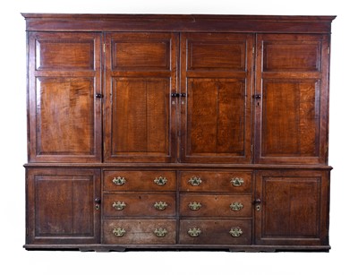 Lot 328 - A large George III oak housekeeper's cupboard