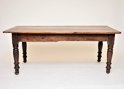 Lot 395 - A 19th/20th century rustic oak refectory type table