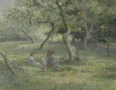 Lot 275 - James George Bingley, R.I, (1840 - 1920) - 'A Sussex Orchard'