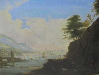 Lot 289 - French School, A harbour scene with sailing vessels, , oil on canvas, 19th Century