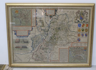 Lot 360 - John Speede (1552 - 1629) Engraved map of Gloucestershire