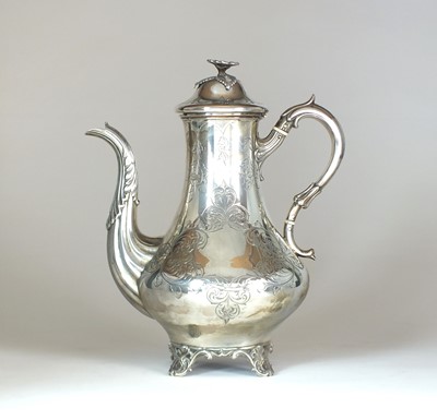Lot 31 - A Victorian silver coffee pot