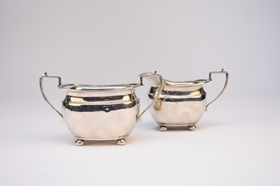 Lot 27 - A silver sugar bowl and cream jug