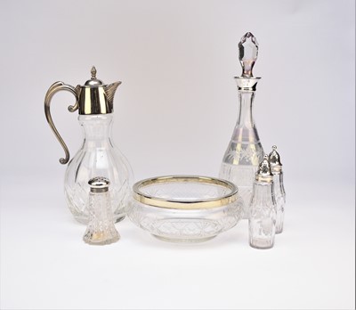 Lot 31 - A silver mounted glass decanter