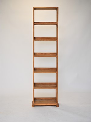 Lot 439 - A modern handmade oiled oak open bookcase