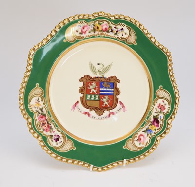 Lot 194 - Chamberlains Worcester Armorial Plate, circa 1830