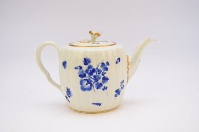 Lot 165 - Worcester 'dry-blue' floral teapot and cover