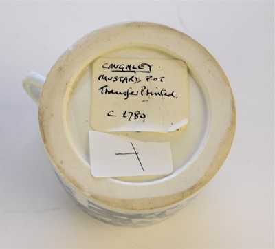 Lot 167 - Caughley 'Fence' mustard pot and cover, circa 1775