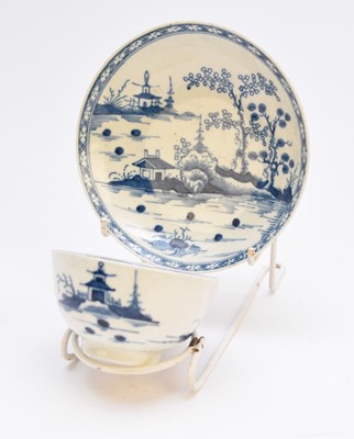 Lot 169 - Worcester 'Cannonball' tea bowl and saucer, circa 1770