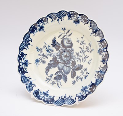 Lot 172 - Worcester 'Pine Cone' dessert plate, circa 1775-80