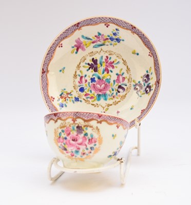 Lot 174 - Worcester 'Compagnie des Indes' tea bowl and saucer, circa 1775