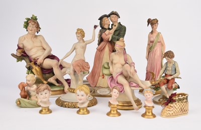 Lot 224 - A collection of Capodimonte figures