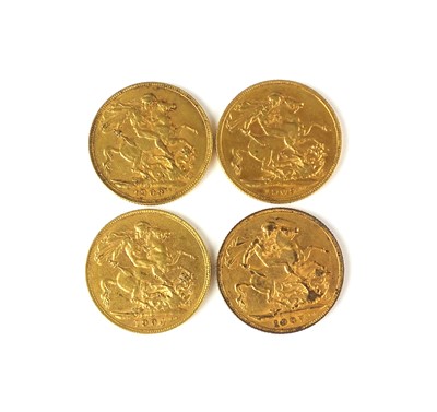 Lot 201 - Four Edward VII sovereigns