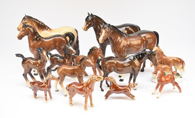 Lot 204 - A collection of Beswick, Royal Doulton, Coopercraft and other horses