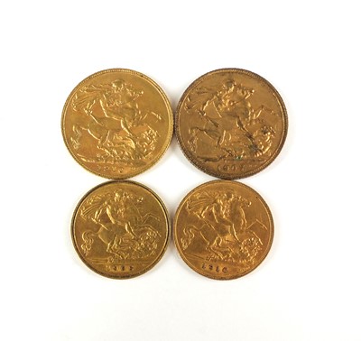 Lot 202 - Two sovereigns and two half sovereigns