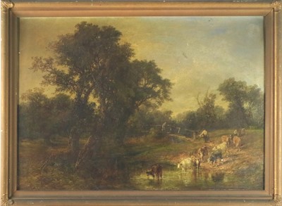 Lot 346 - . Frederick Henry Henshaw (British, 1807-1891), Summer Evening, oil, 54.5 x 76.5cm