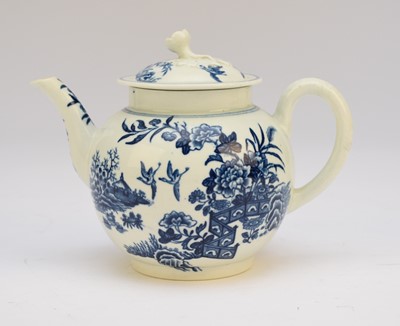 Lot 179 - Worcester 'Fence' teapot and cover, circa 1770-80