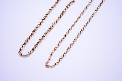 Lot 60 - Two 9ct gold chain necklaces